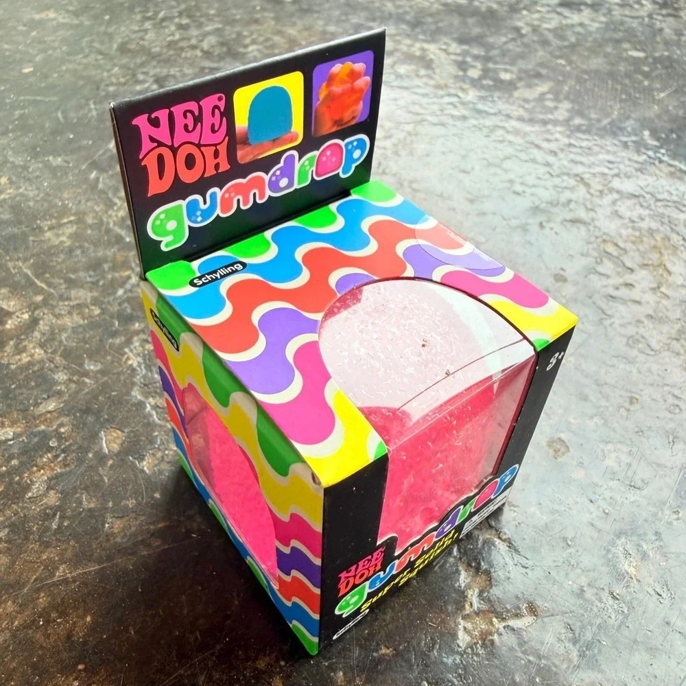 NeeDoh Gumdrop Fidget Toy Nee Doh Super Solid Squish Sensory Stress Pink NWT - Picture 4 of 5